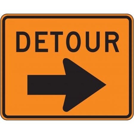 RIGID CONSTRUCT ION SIGN DETOUR ARROW FRK242DP